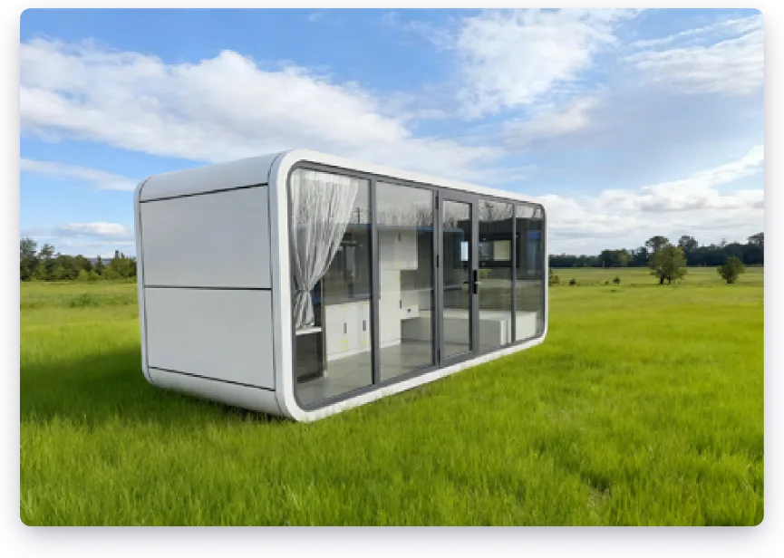 Factory aerial view modular cabin unit