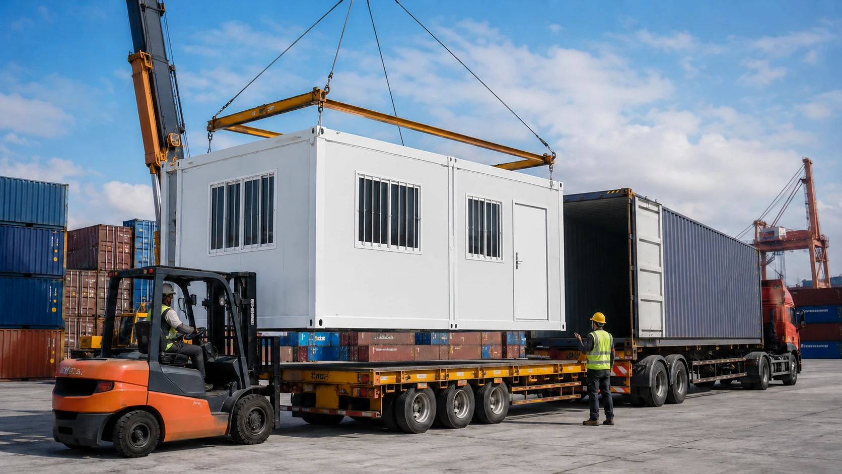 Logistics support for modular house shipping