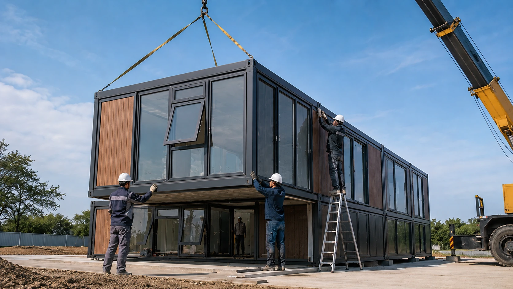 Installation assistance for modular house assembly
