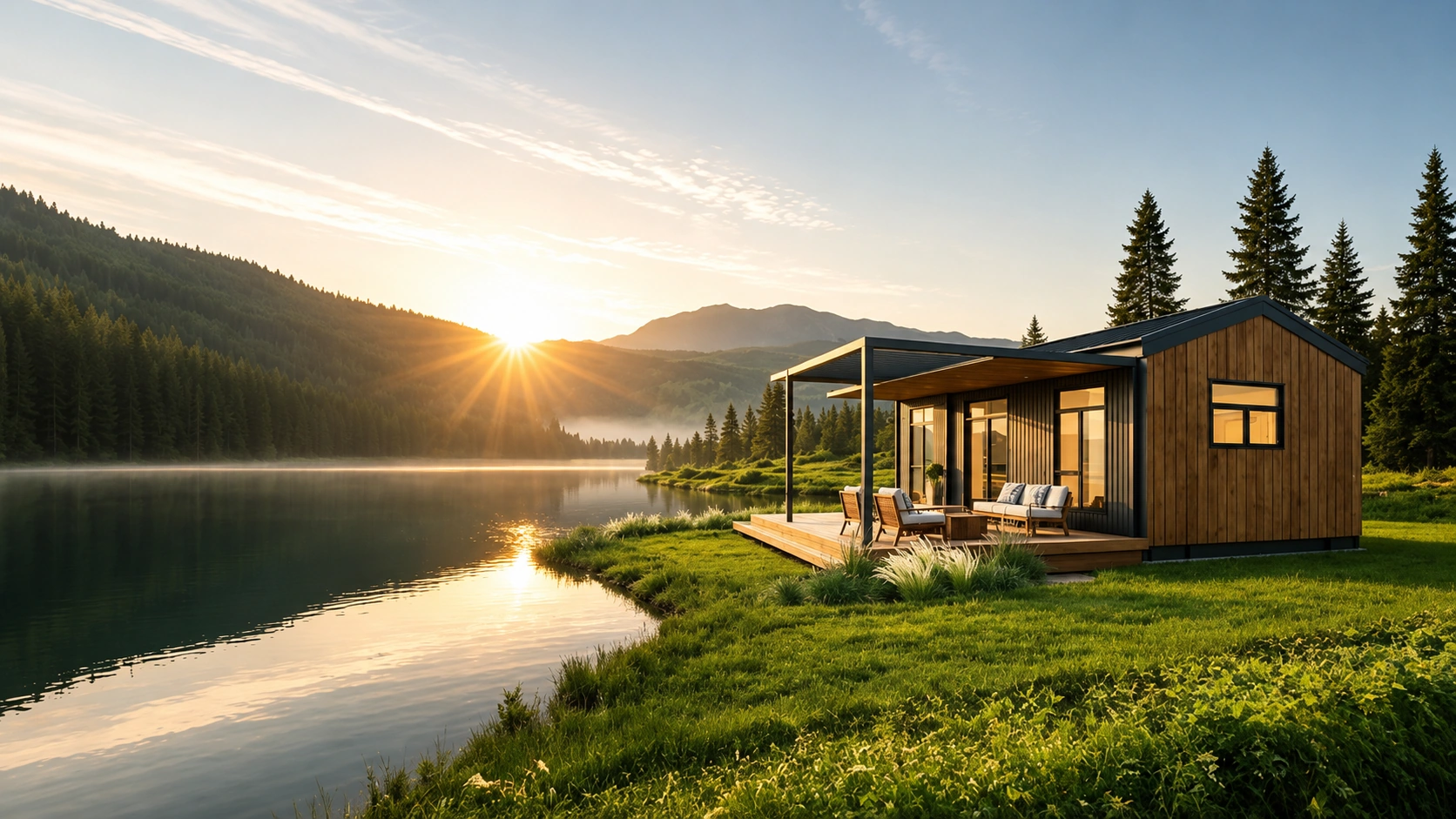 Double-wing expansion, 10-minute setup. Saves 80% freight. Durable, seismic-resistant, versatile modern living.