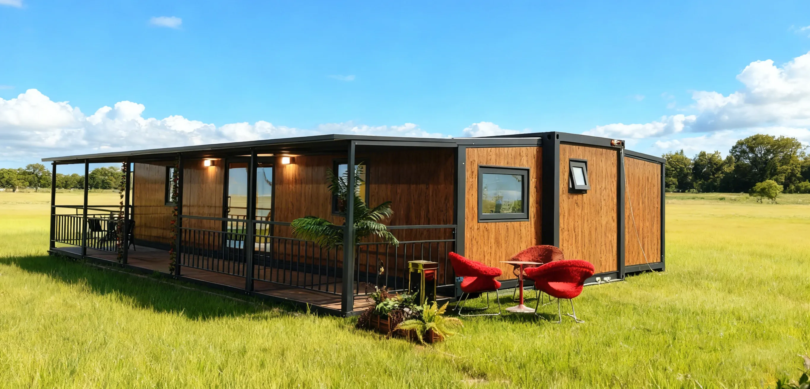 Wooden modular house holiday cabin project